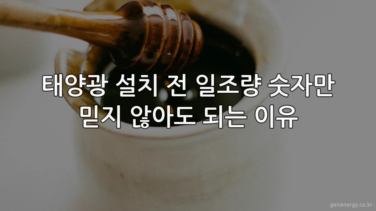 태양광 설치 전 일조량 숫자만 믿지 않아도 되는 이유