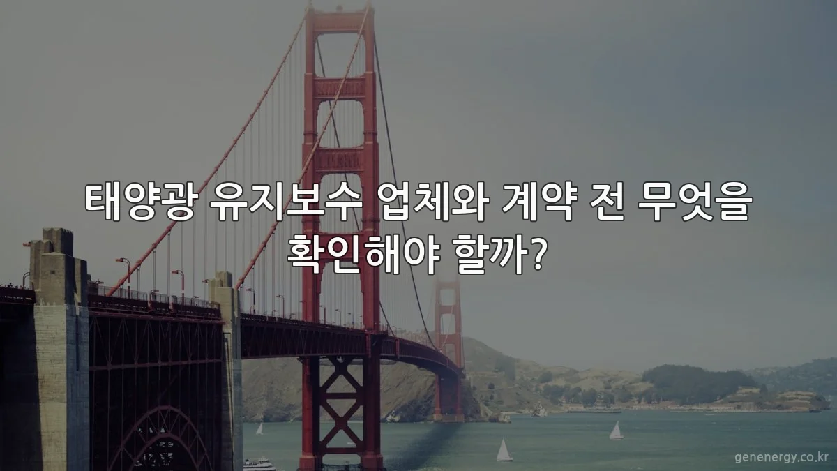 태양광 유지보수 업체와 계약 전 무엇을 확인해야 할까?