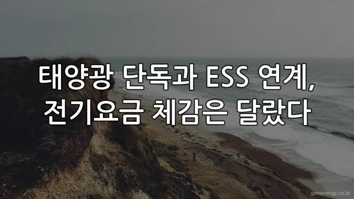 태양광 단독과 ESS 연계, 전기요금 체감은 달랐다