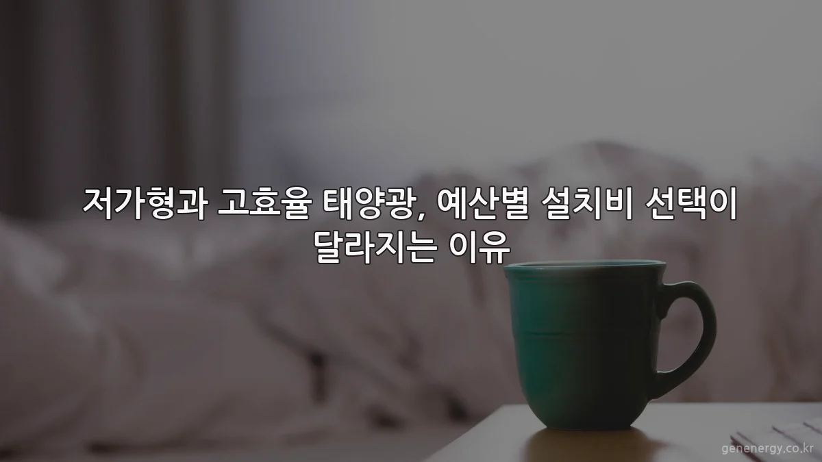 저가형과 고효율 태양광, 예산별 설치비 선택이 달라지는 이유
