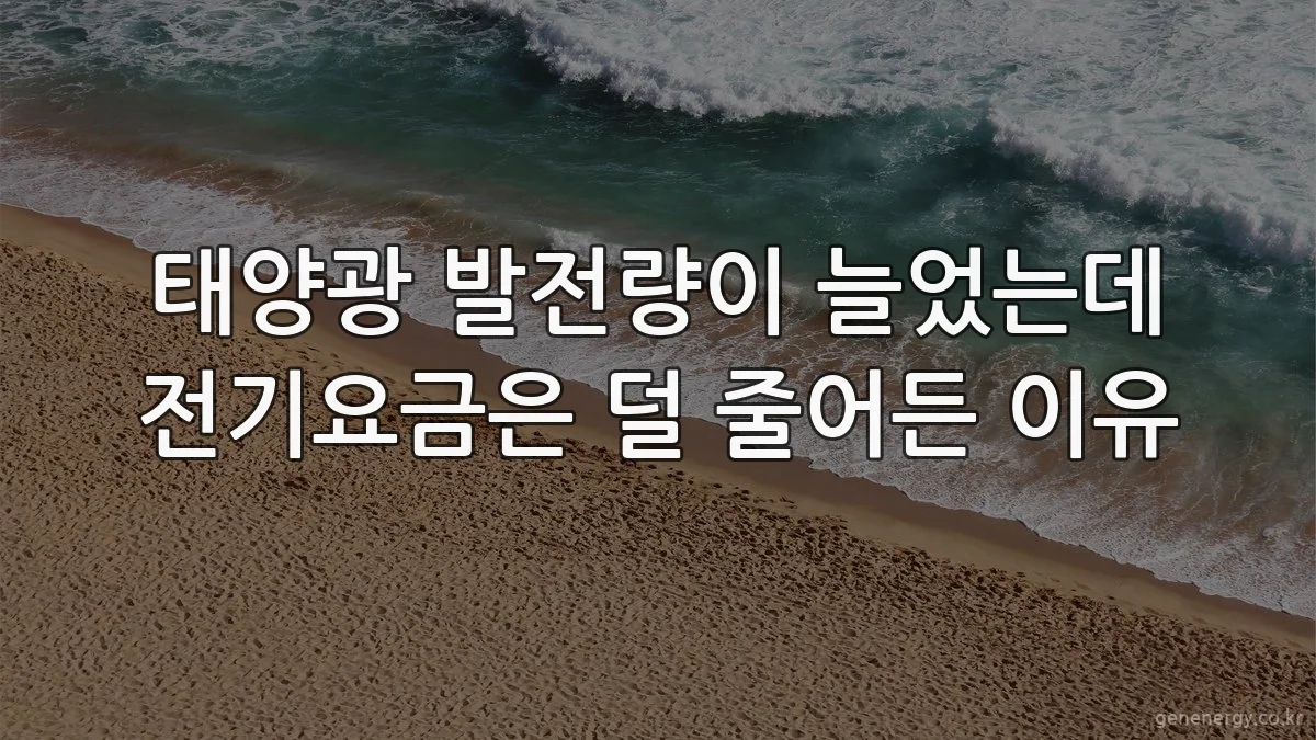 태양광 발전량이 늘었는데 전기요금은 덜 줄어든 이유