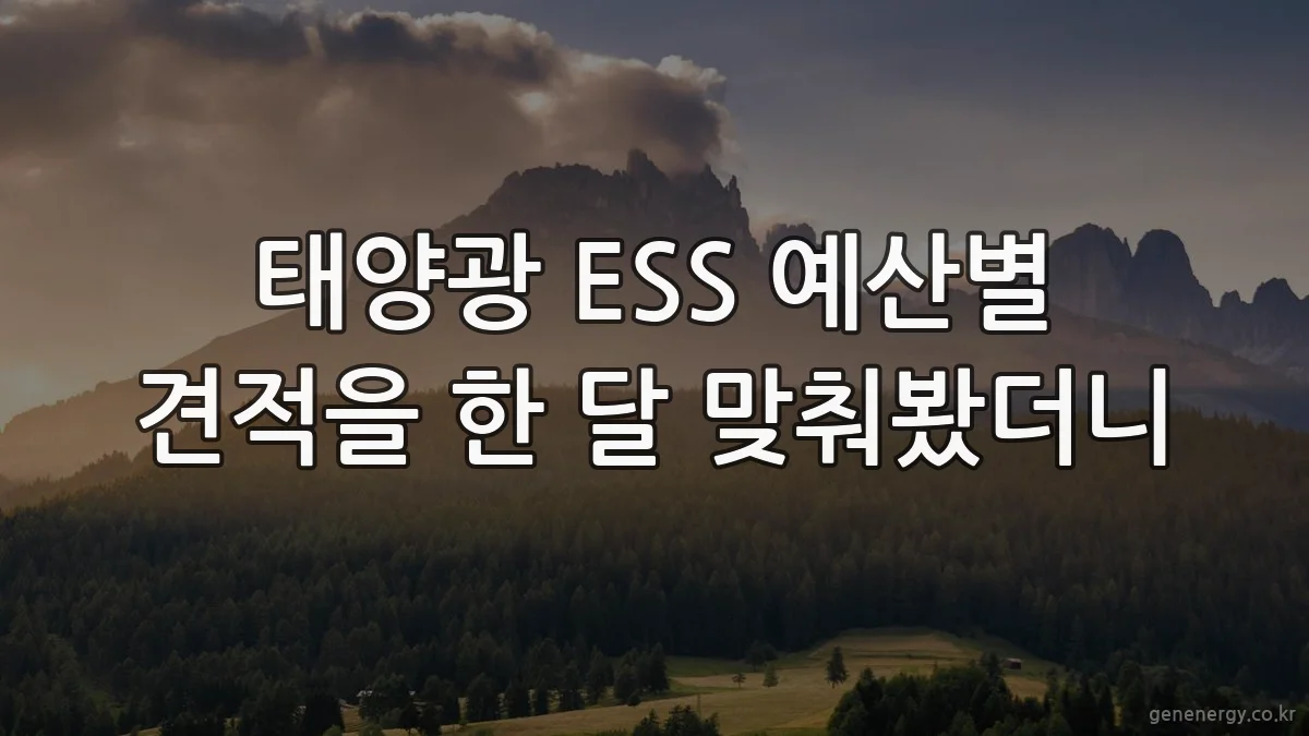 태양광 ESS 예산별 견적을 한 달 맞춰봤더니