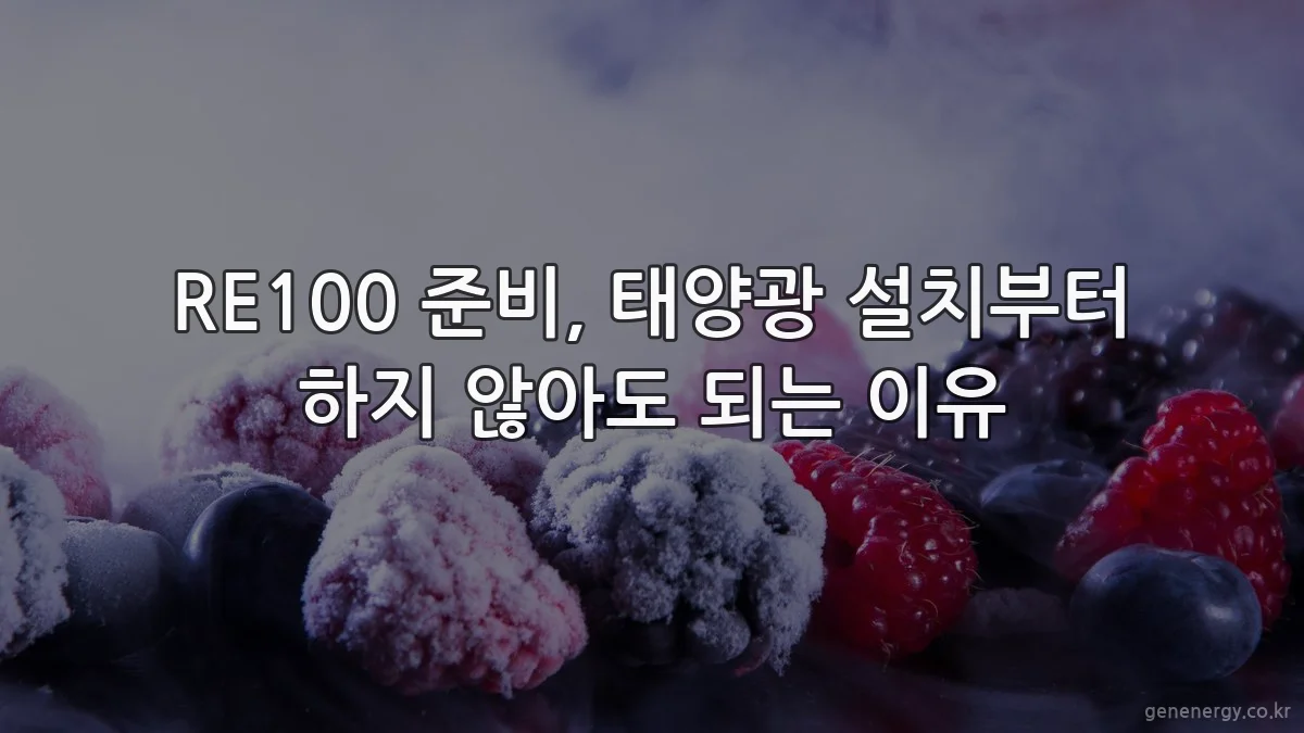 RE100 준비, 태양광 설치부터 하지 않아도 되는 이유