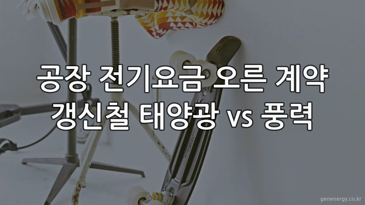 공장 전기요금 오른 계약 갱신철 태양광 vs 풍력