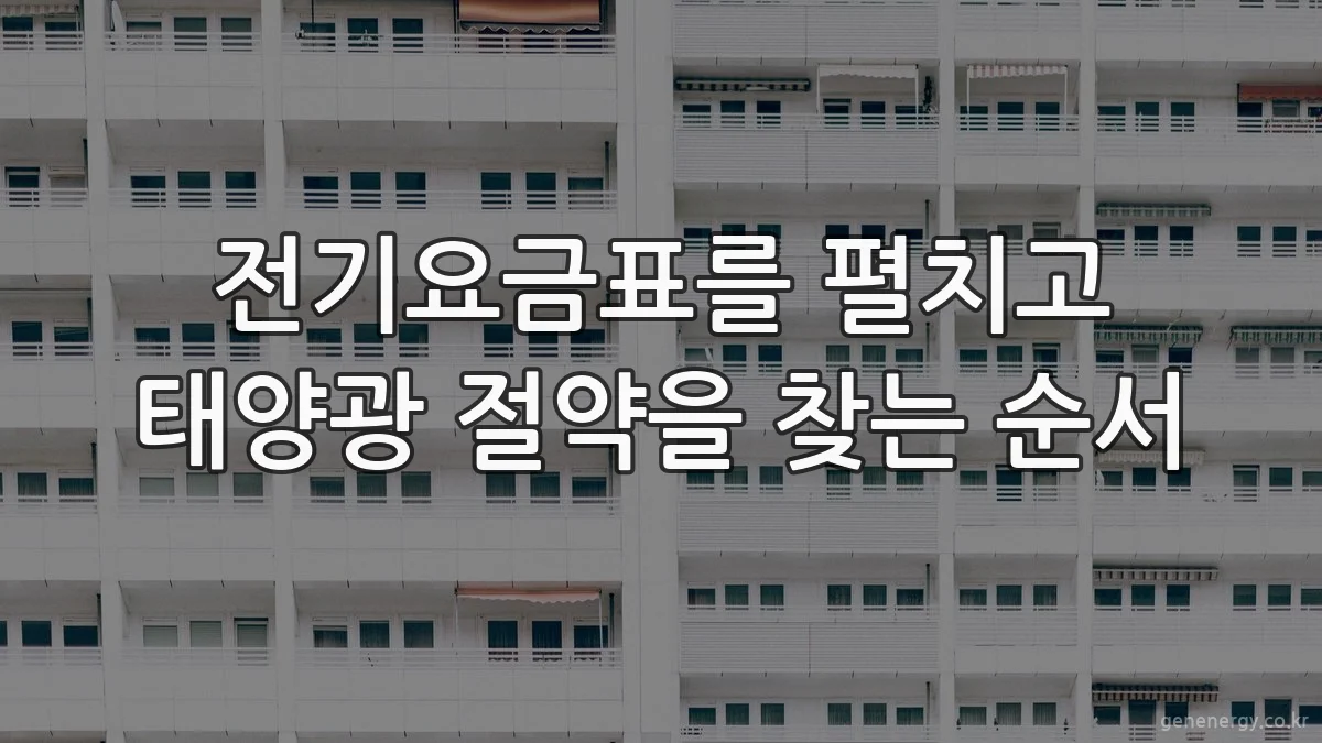 전기요금표를 펼치고 태양광 절약을 찾는 순서