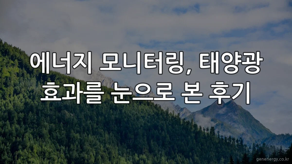 에너지 모니터링, 태양광 효과를 눈으로 본 후기
