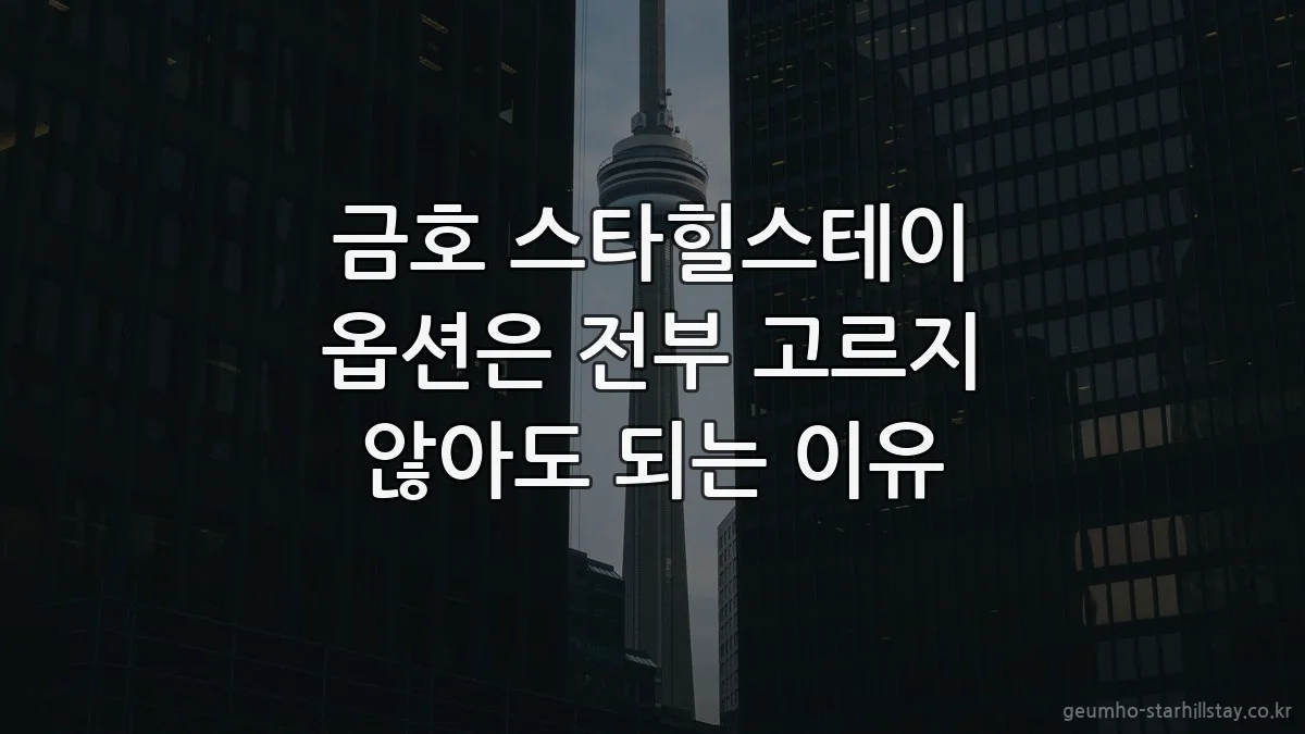 금호 스타힐스테이 옵션은 전부 고르지 않아도 되는 이유