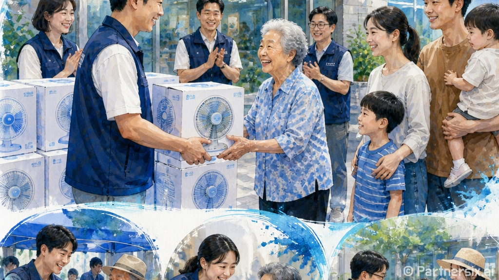 ㈜넥서스이앤씨, 폭염 취약계층에 선풍기 50대 기탁