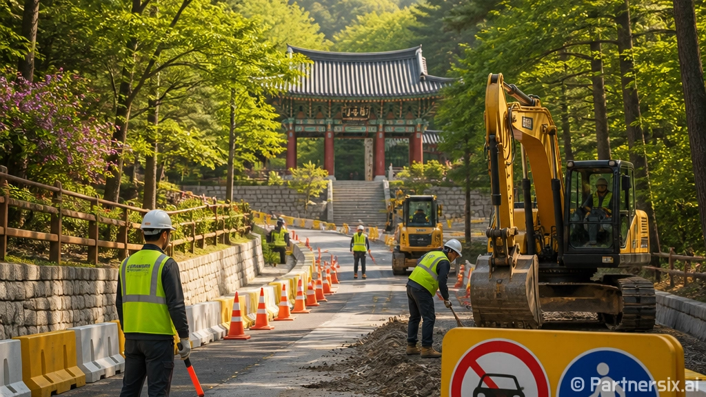 운길산 수종사 진입로 차량 통제 안내