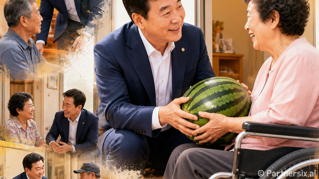 한대희 군포시장, 장애인 가구에 수박 나눔