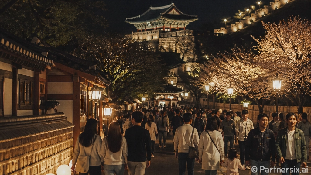 용인 밤빛 속 스마트관광 10선 투표 이벤트
