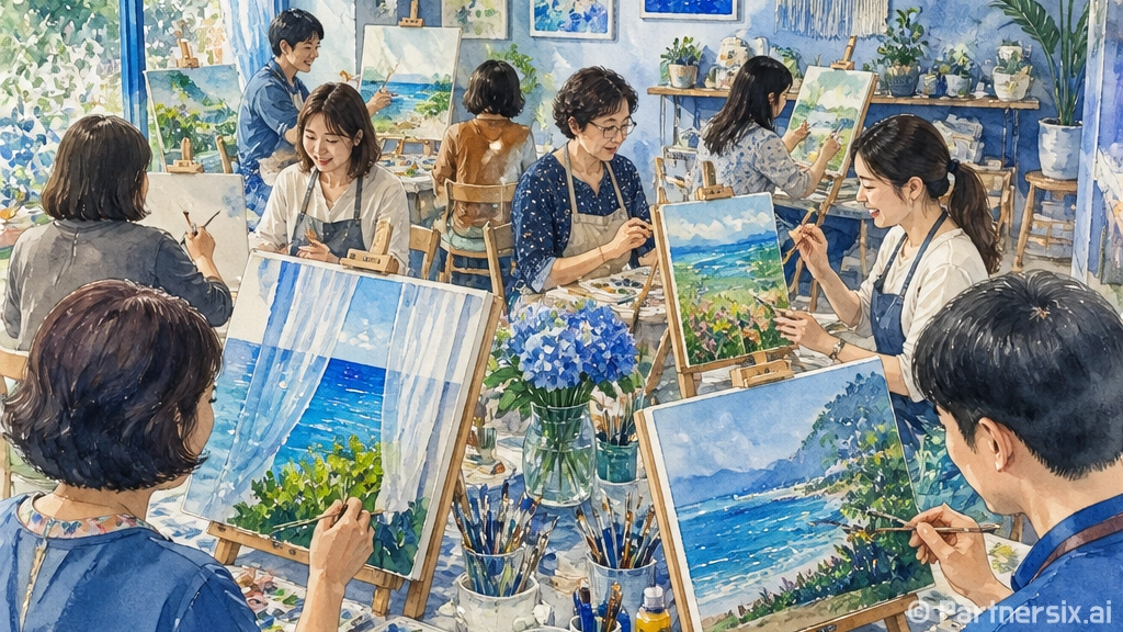 철산도서관 아크릴 풍경화 원데이클래스 모집