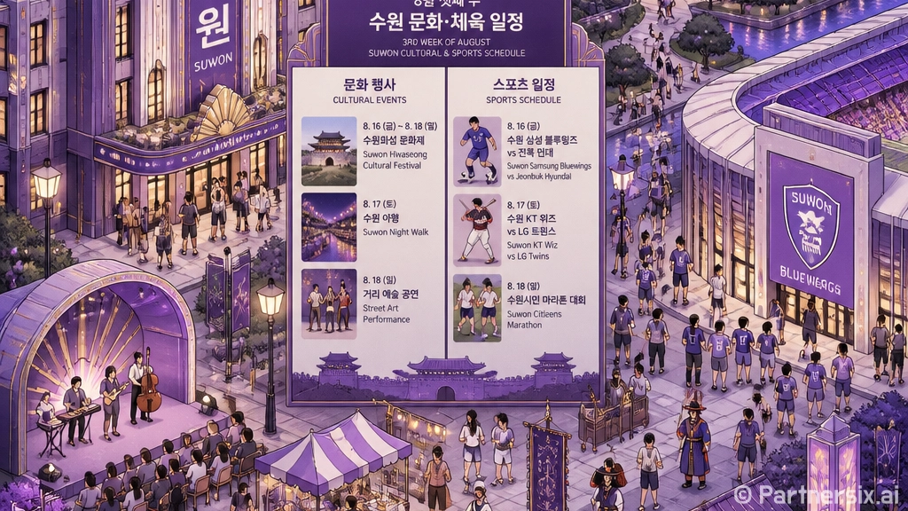 수원 8월 셋째 주…