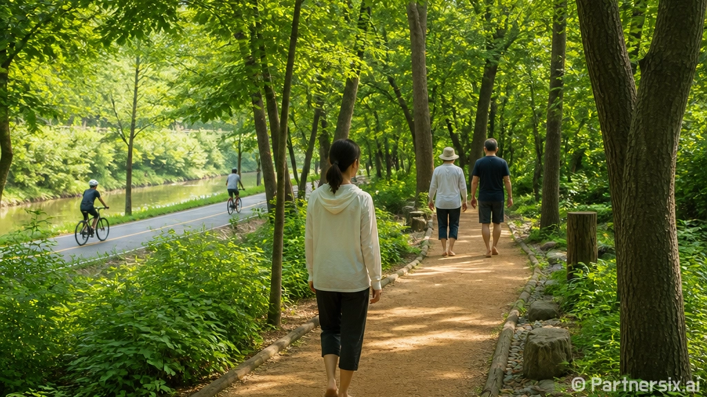 광주 목현천 도시숲 맨발 걷기 명소