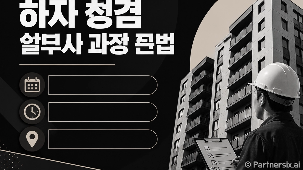 공동주택 하자 점검 실무자 과정 모집