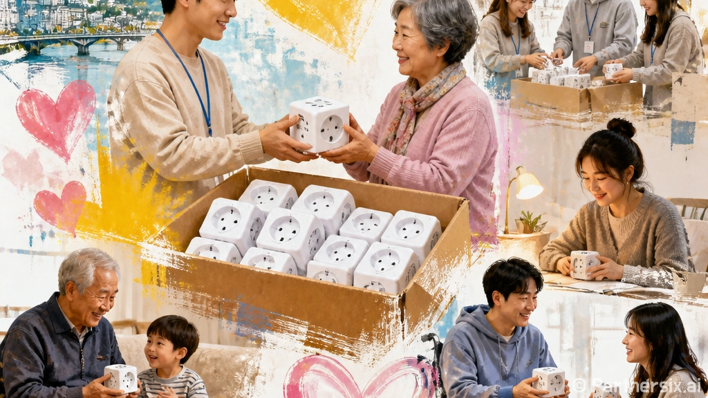 꽃길 협동조합, 배곧2동에 멀티탭 400개 기부