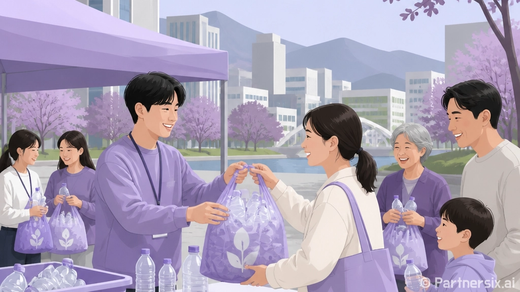 오산시 투명 페트병 종량제봉투 교환 행사 현장