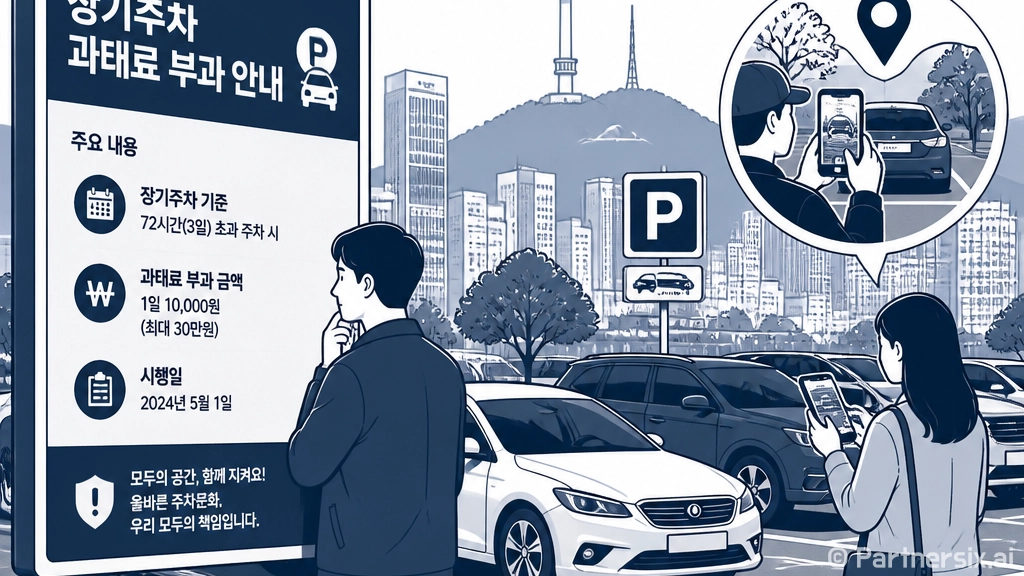 공공 무료주차장 장기주차 과태료 시행