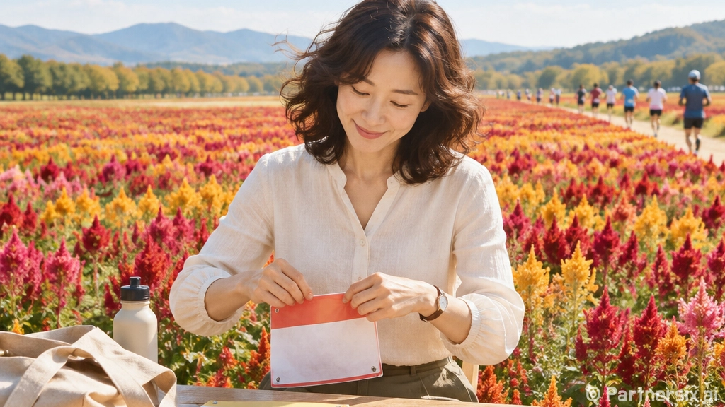 핑크빛 천일홍 속 …