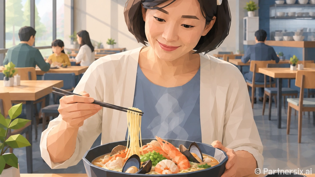 해산물 가득한 해찬골 칼국수의 깊은 맛