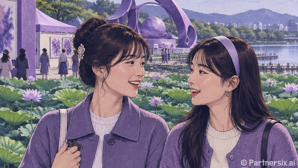 초록 연잎 가득한 왕송호수공원 예술제 현장