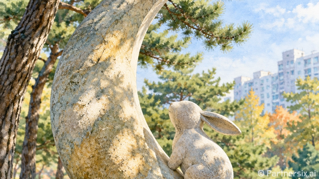 달과 소나무 품은 화성 반월동 공원 산책