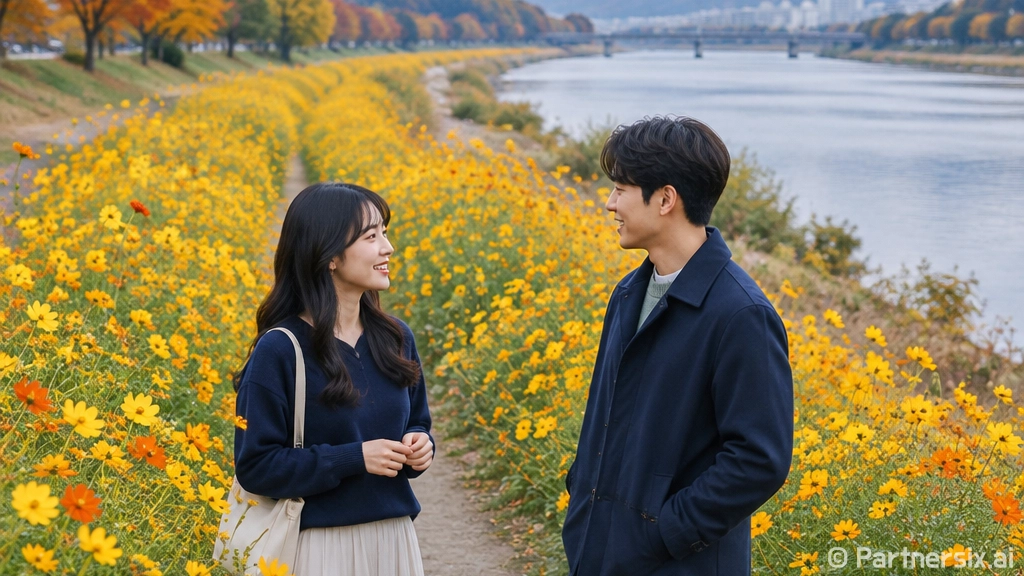 이천 청미천 황화 코스모스길 가을 풍경