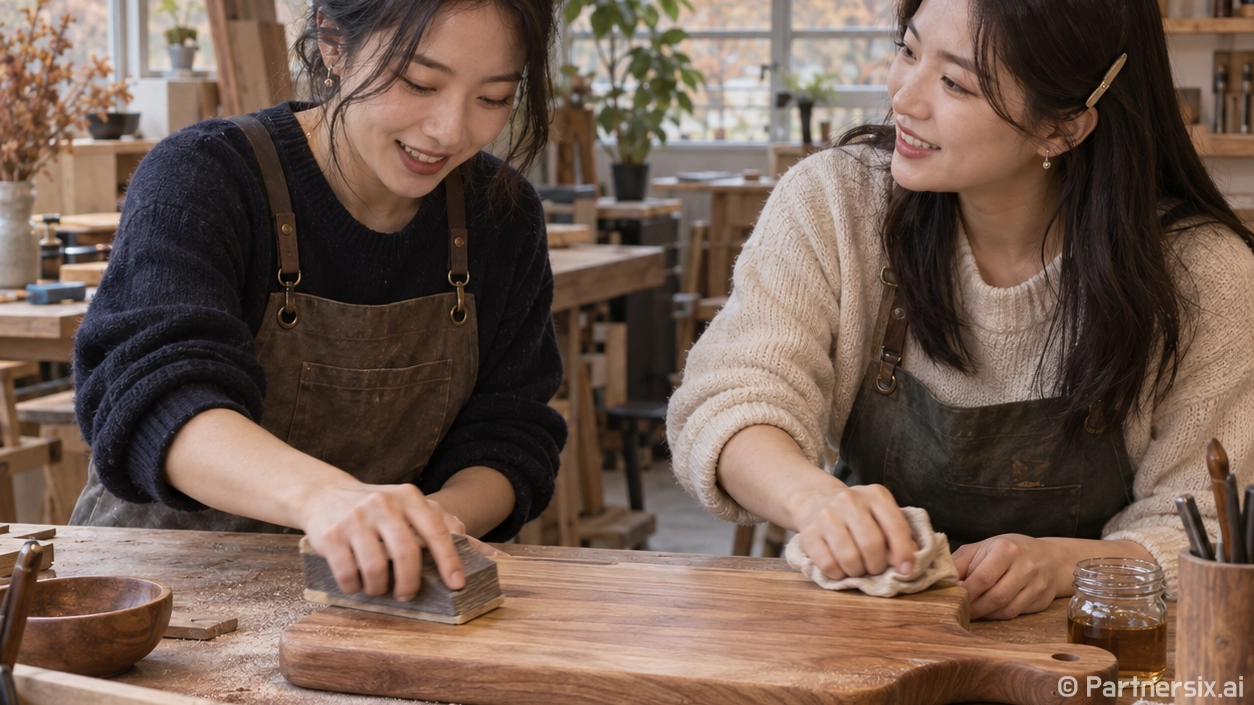 원목 도마 내 손으…