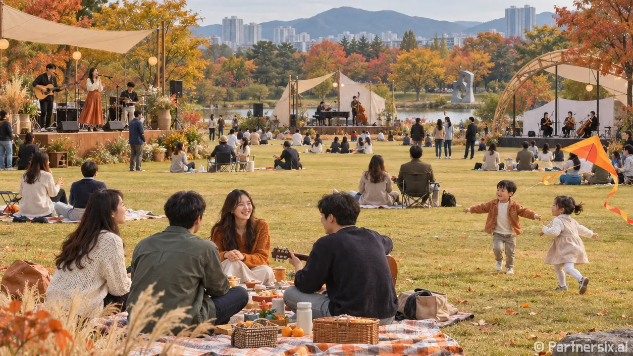 공원에 번진 세 빛깔 선율