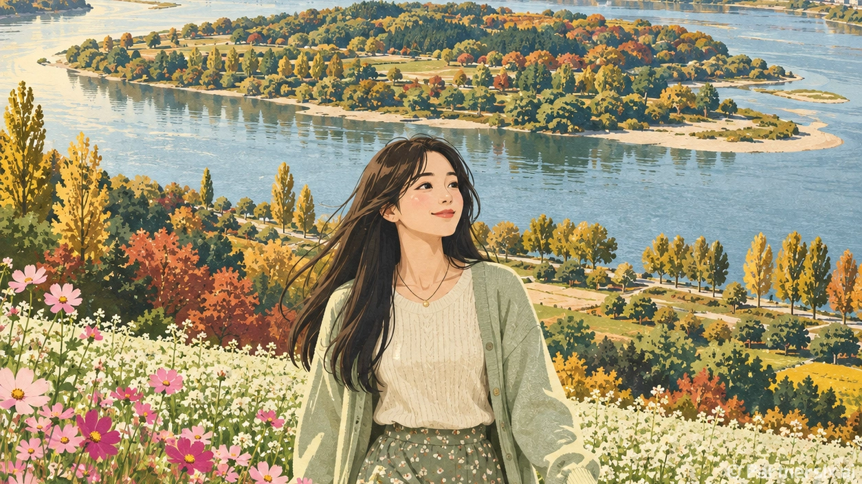 마젠타로 물든 대신섬