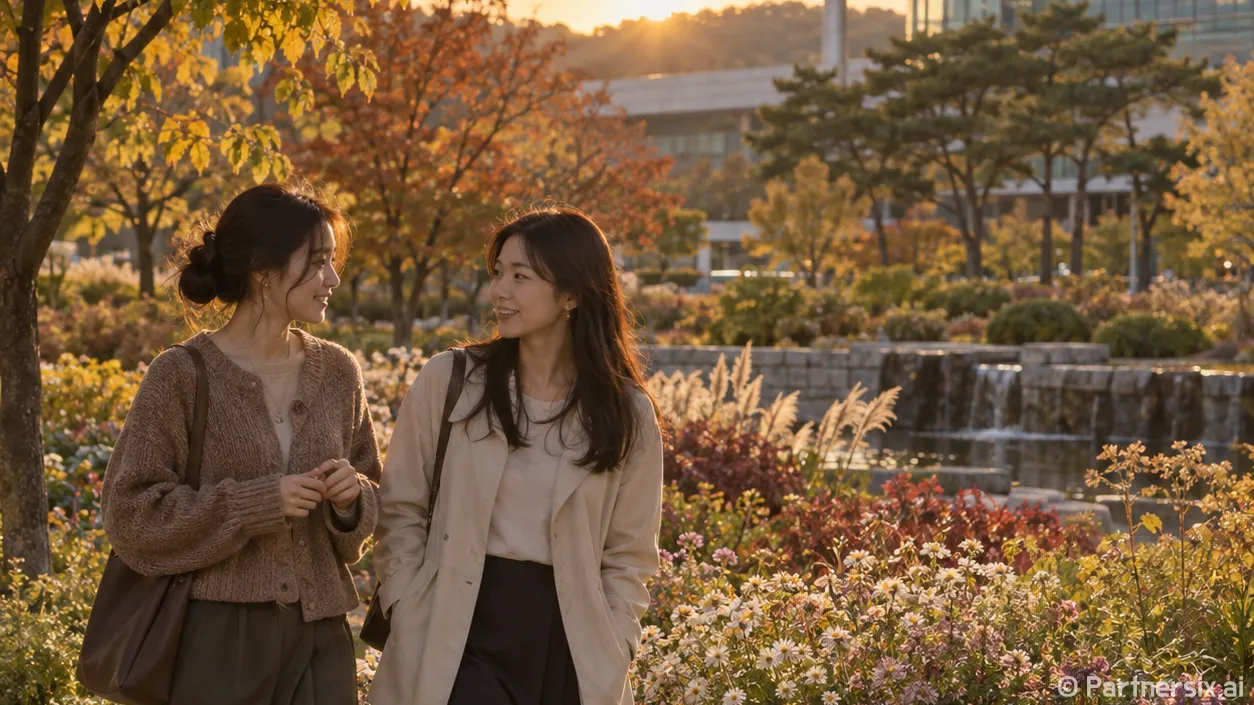 성남시청 정원 가을빛