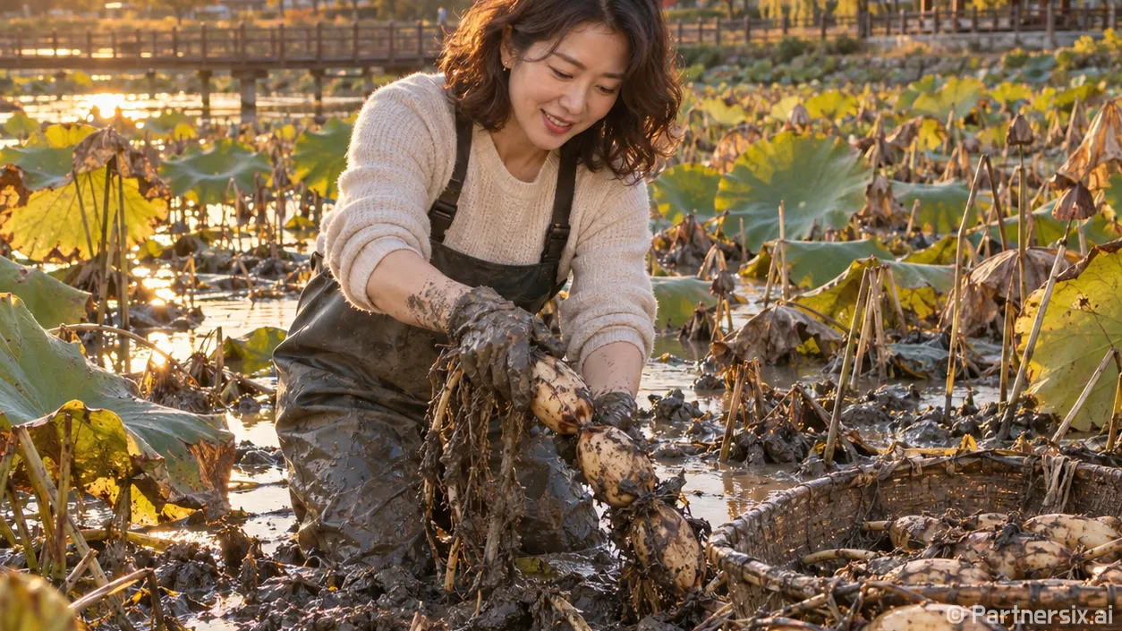가족 손으로 캐는 호조벌