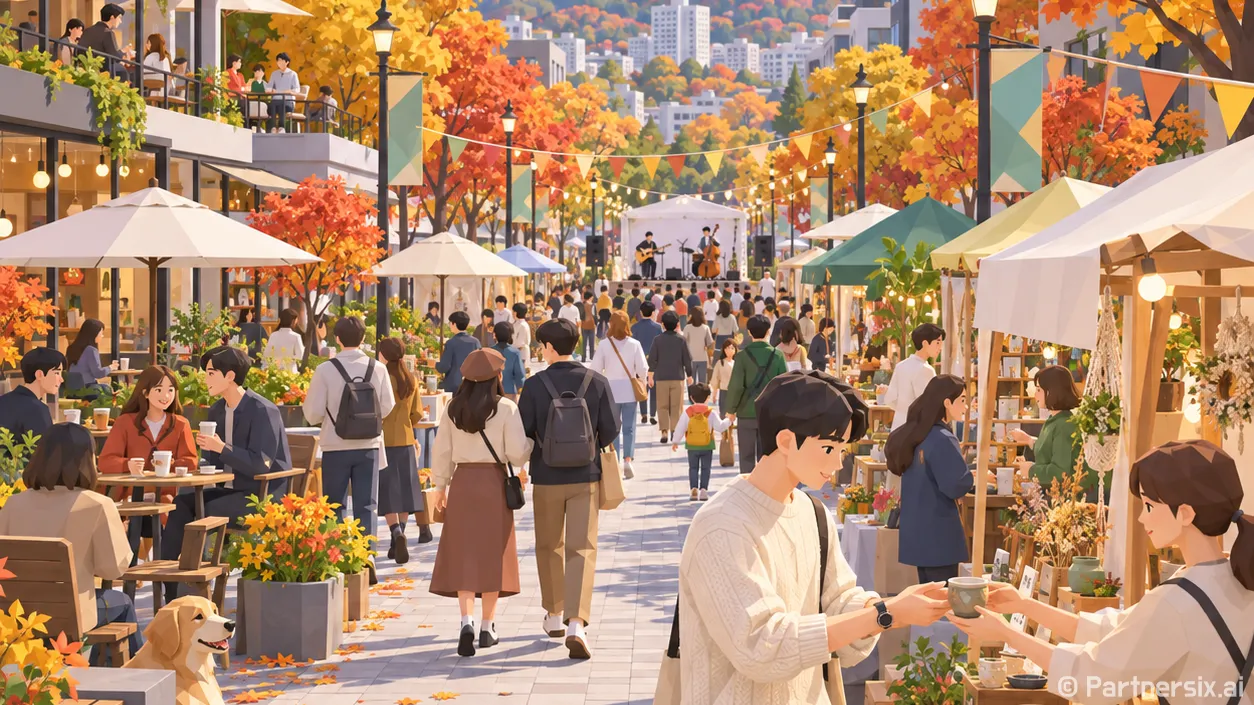 도로가 축제장 된 정자카페거리