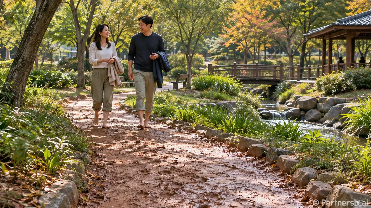 맨발로 만나는 수지의 가을