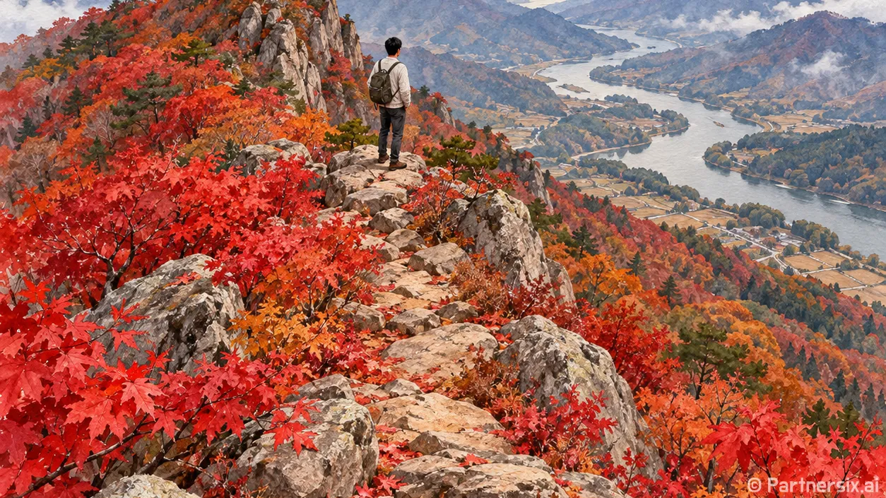북한강 품은 울업산 단풍길
