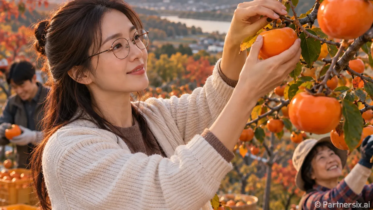 목감동 감따기 행사, 세대 화합의 장 열다