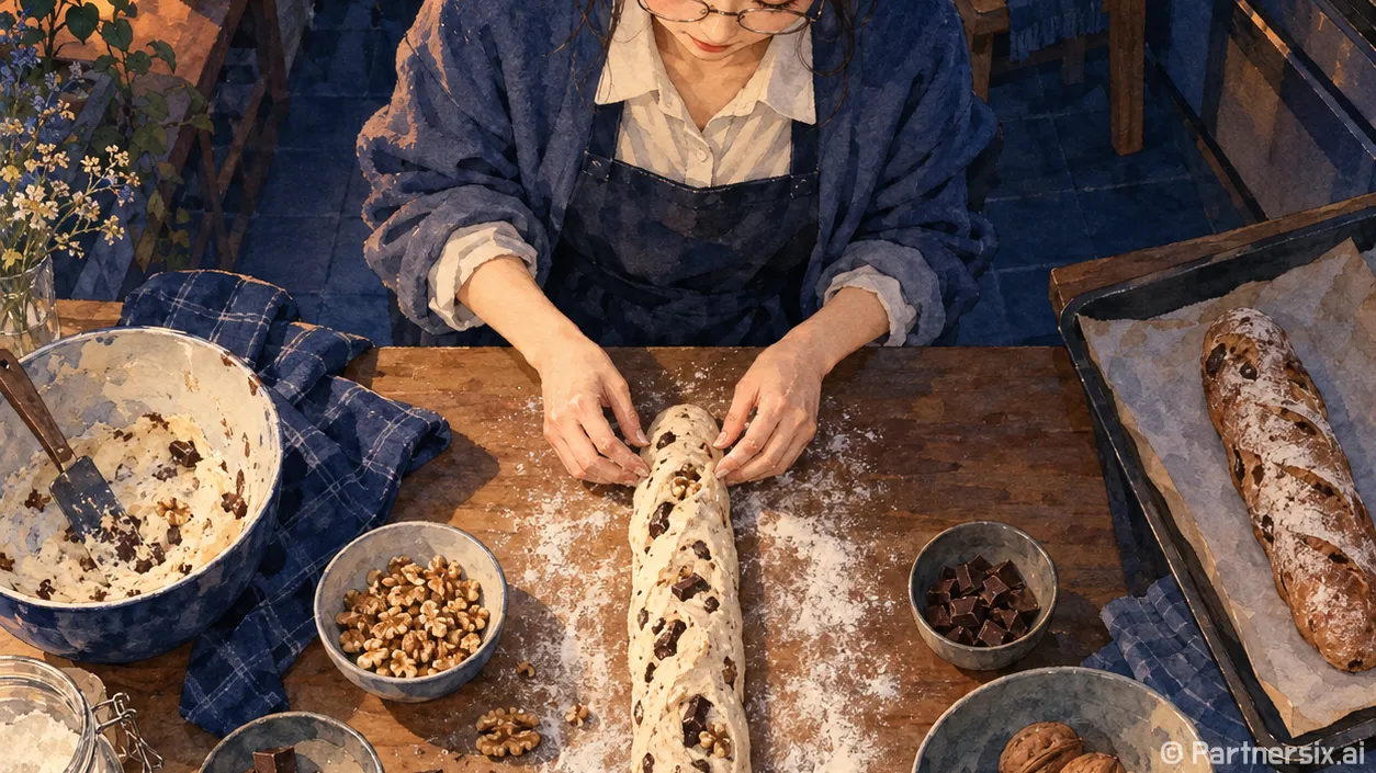 호두 초코 바게트의…