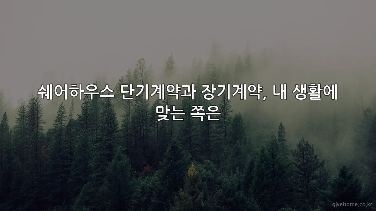 쉐어하우스 단기계약과 장기계약, 내 생활에 맞는 쪽은