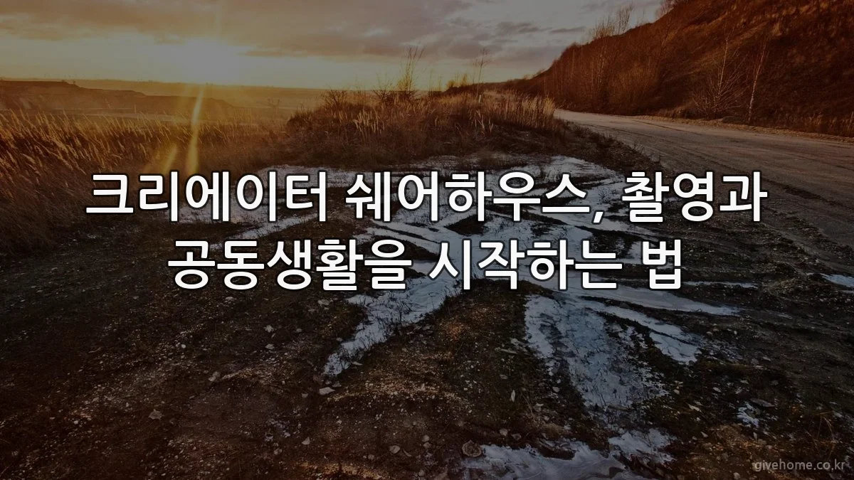 크리에이터 쉐어하우스, 촬영과 공동생활을 시작하는 법