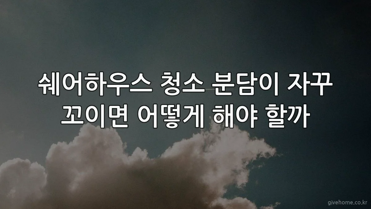 쉐어하우스 청소 분담이 자꾸 꼬이면 어떻게 해야 할까