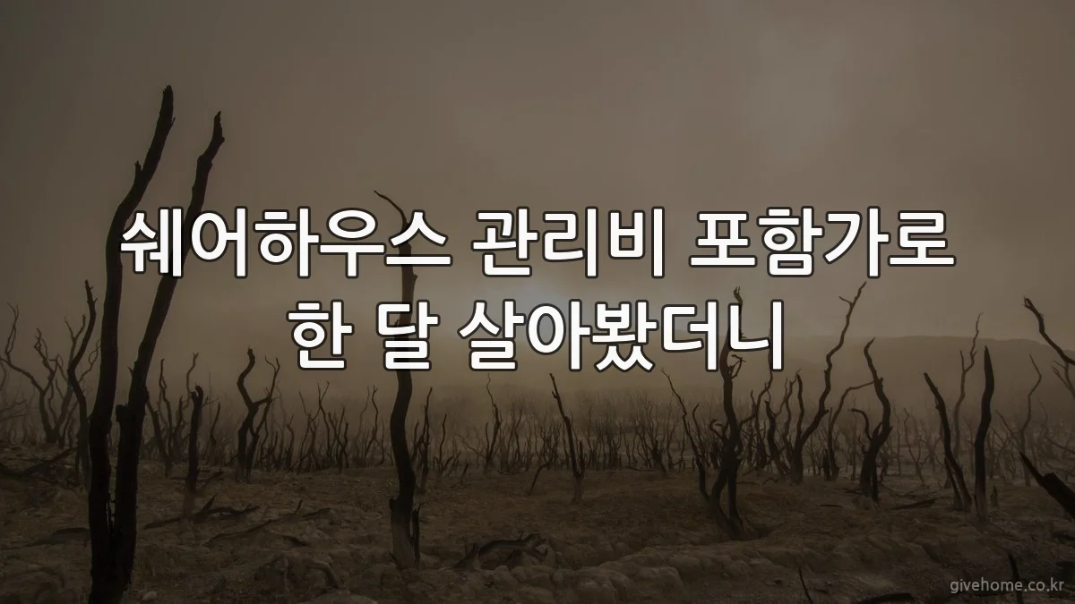 쉐어하우스 관리비 포함가로 한 달 살아봤더니