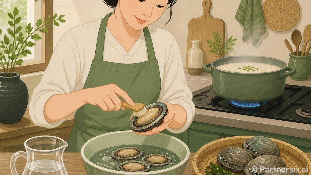 전복죽 끓이는법, …