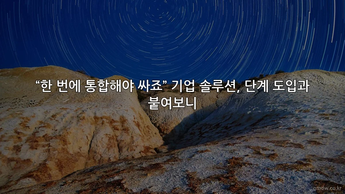 “한 번에 통합해야 싸죠” 기업 솔루션, 단계 도입과 붙여보니
