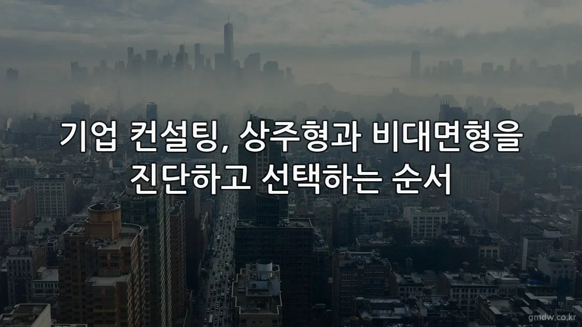 기업 컨설팅, 상주형과 비대면형을 진단하고 선택하는 순서