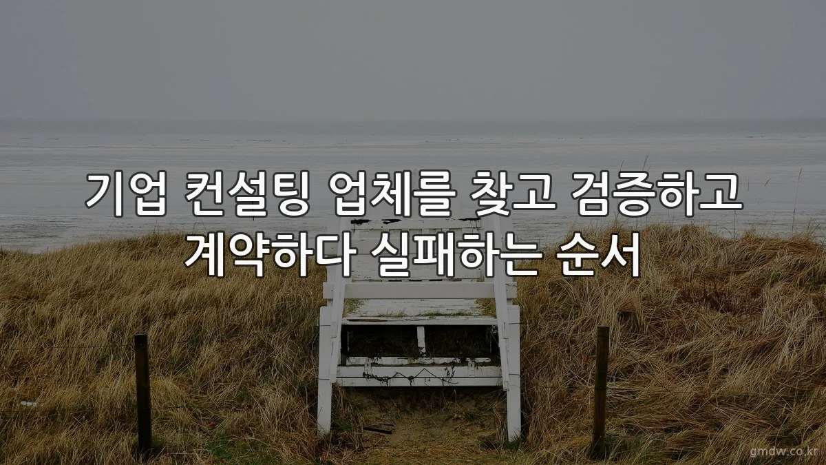 기업 컨설팅 업체를 찾고 검증하고 계약하다 실패하는 순서