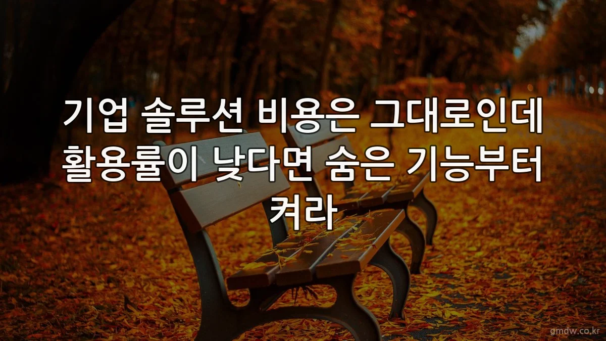 기업 솔루션 비용은 그대로인데 활용률이 낮다면 숨은 기능부터 켜라