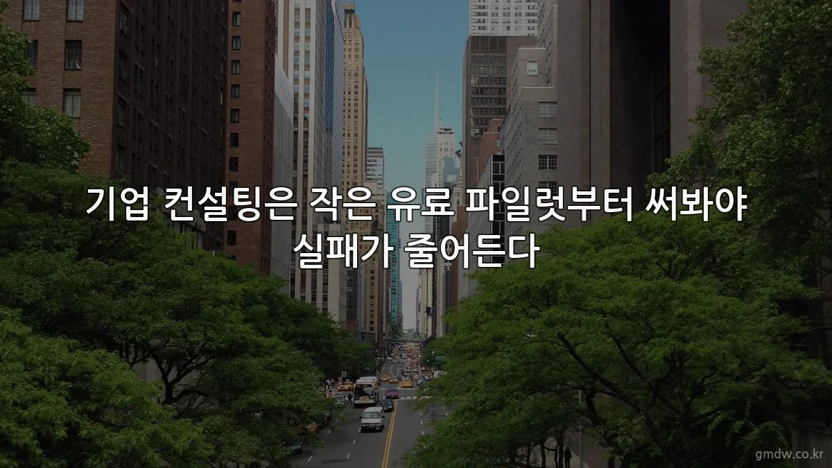 기업 컨설팅은 작은 유료 파일럿부터 써봐야 실패가 줄어든다