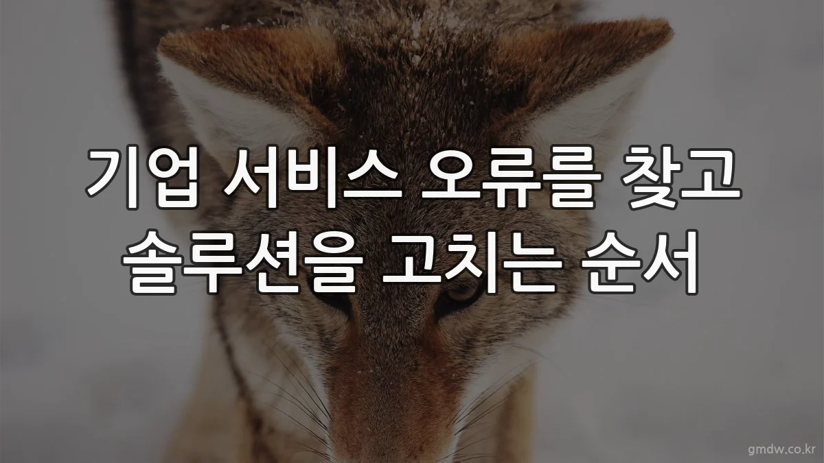 기업 서비스 오류를 찾고 솔루션을 고치는 순서