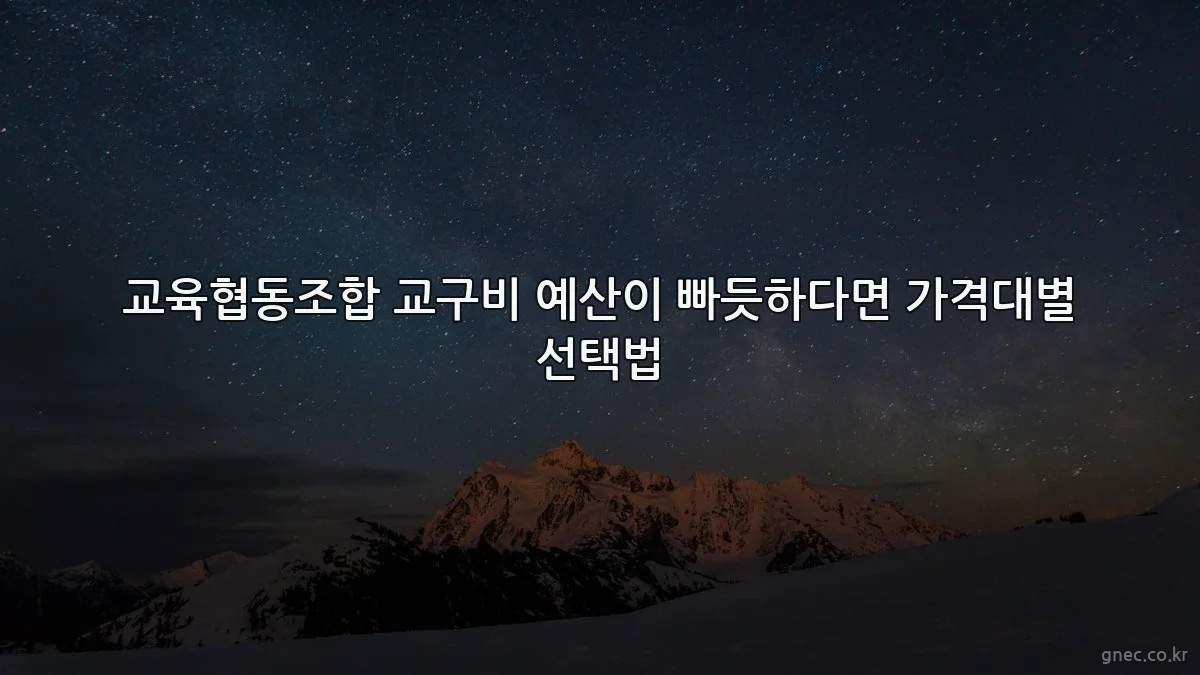 교육협동조합 교구비 예산이 빠듯하다면 가격대별 선택법