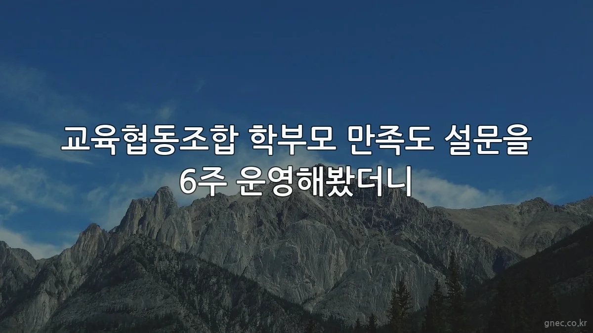 교육협동조합 학부모 만족도 설문을 6주 운영해봤더니